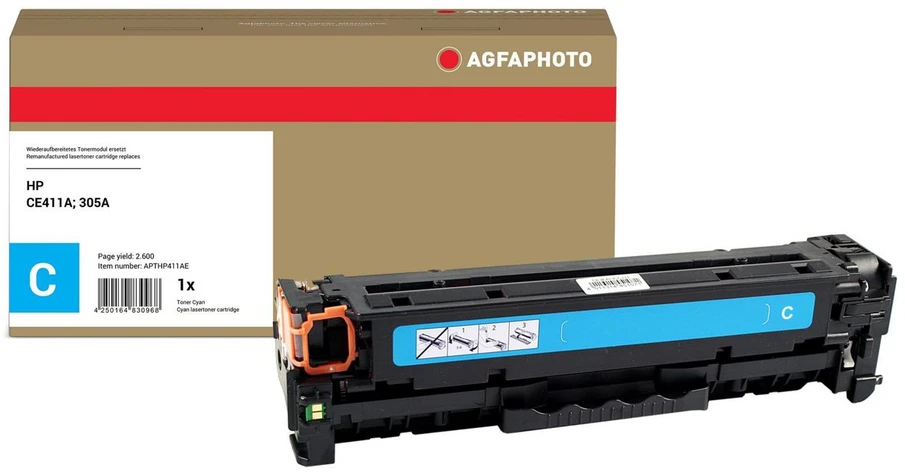 AgfaPhoto HP Laserjet PRO 300, CE411A, perdirbta kasetė
