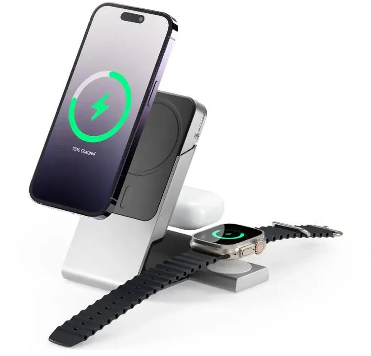 Alogic Matrix+ 3-in-1 magnetinis įkroviklis+Power Bank+AW Puk pilka