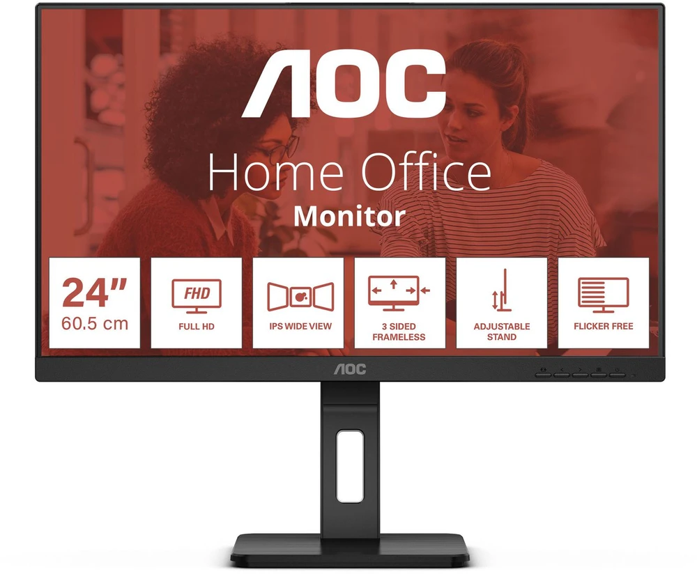 Monitorius AOC 24E3QAF 23.8inch WLED 1920x1080 IPS 75Hz Juodas HDMI