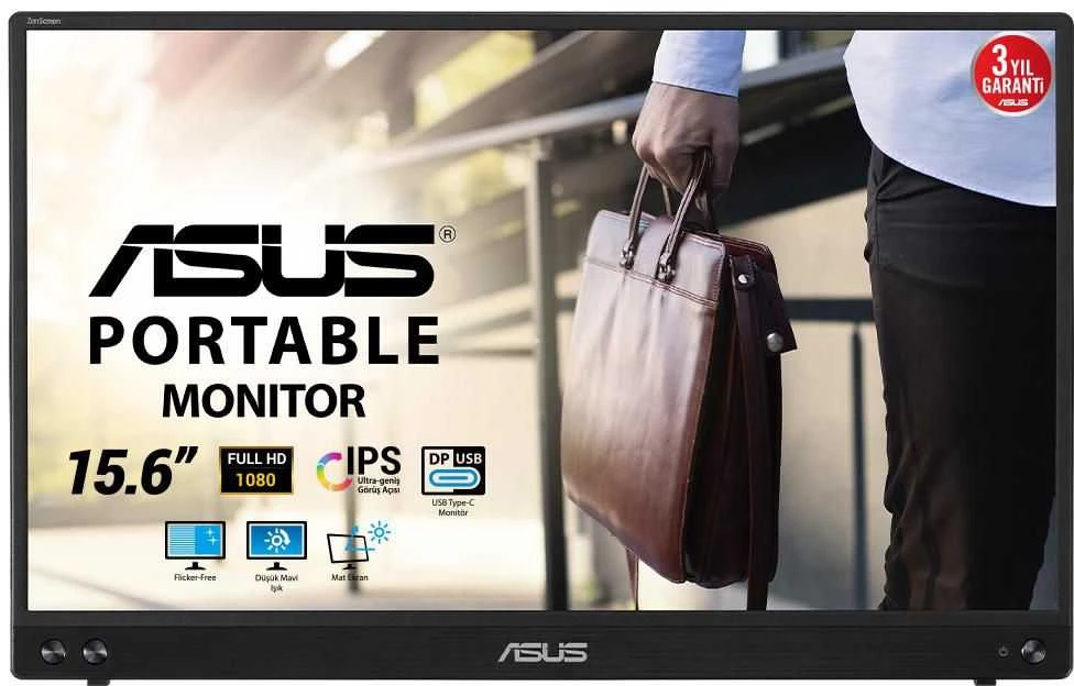 Monitorius ASUS ZenScreen MB16ACV, 15,6", 1920x1080, 60Hz, IPS, 5ms