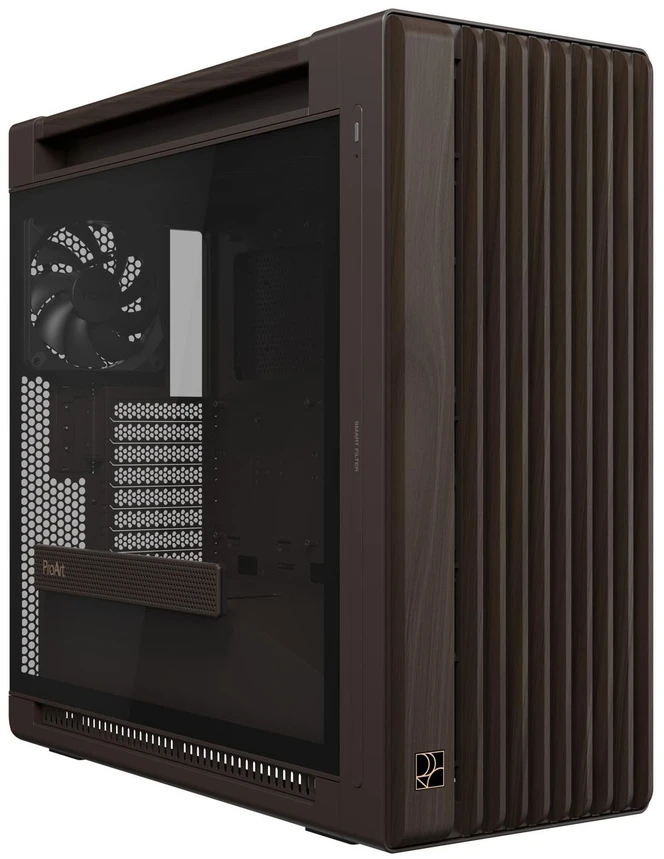 ASUS ProArt PA602 Wood Edition Retro Brown - Midi bokštas su grūdinto stiklo plokšte