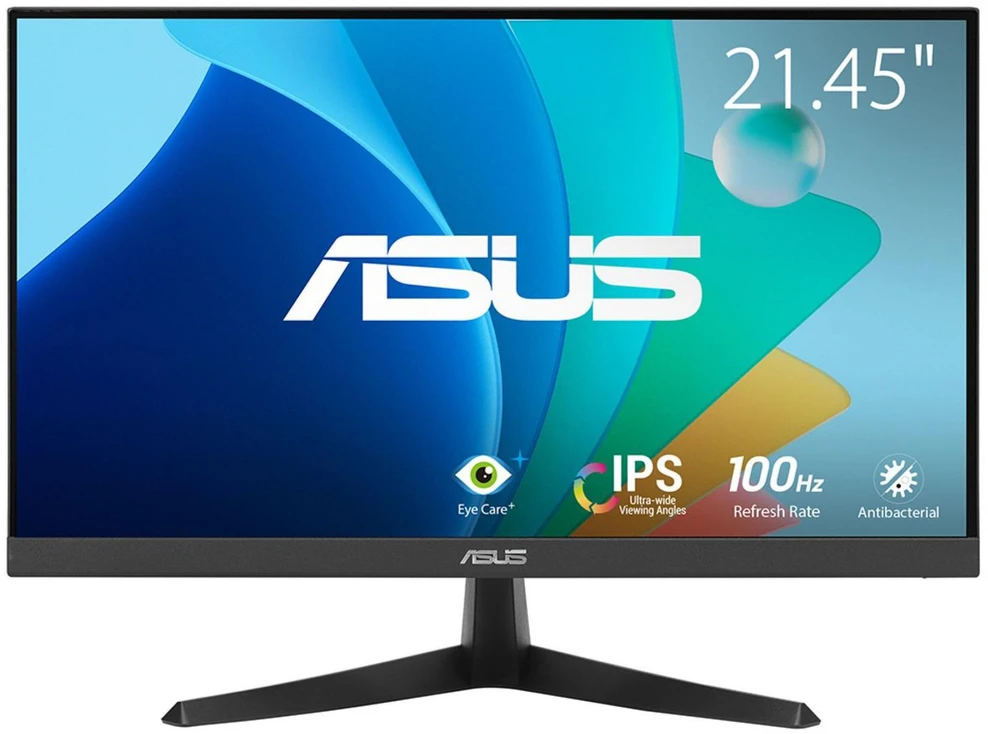 ASUS VY229HF Eye Care Monitorius 22 colių IPS WLED FHD 16:9 100Hz 250cd/m2 1ms H1DMI D-Sub Juodas