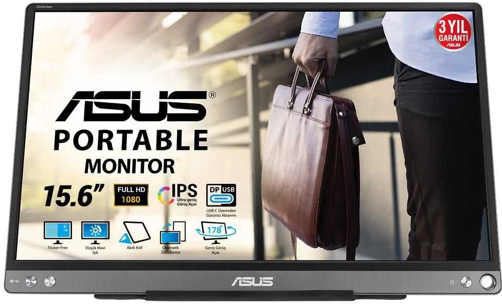 Monitorius ASUS ZenScreen MB16ACE, 15.6", 1920x1080, 60Hz, IPS, 5ms