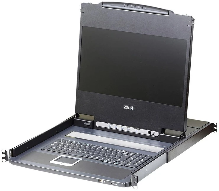 Aten 17.3" plačiaekranė DVI/HDMI Full HD LCD konsolė – ispanų k.