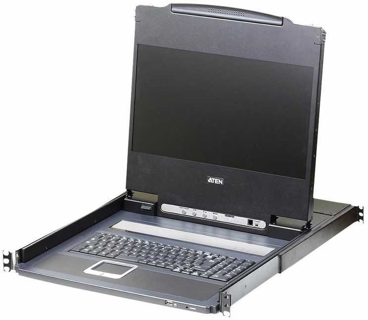 Valiklis Konsolė KVM Aten ATEN CL6700MW IT Single Rail 17,3''-LCD konsolė (USB, HDMI / DVI / VGA) IT-Layout