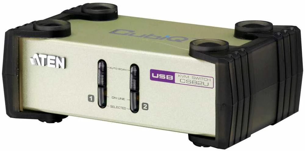 ATEN CS82U-AT ATEN CS82U 2 prievadų PS/2 USB KVM jungiklis, 2x pasirinktiniai KVM kabelių rinkiniai, nemaitinamas