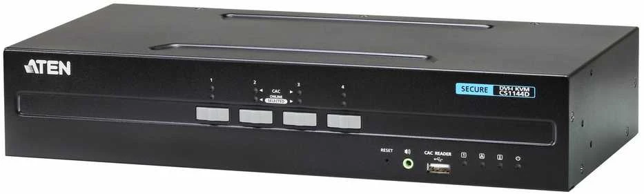 Przełącznik Aten Aten 4-Port USB DVI Dual Ekranas Secure KVM, 3840 x 2160 pikselių, 4K Ultra HD, 7.8 W, Juodas