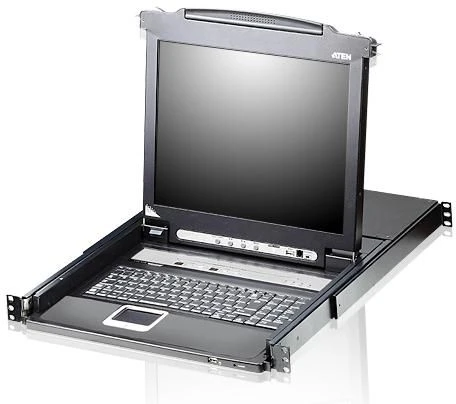 Aten KVM konsolė ATEN CL5708M LCD KVM jungiklis 43 cm, USB-PS/2, VGA, 8 prievadai, JK išdėstymas