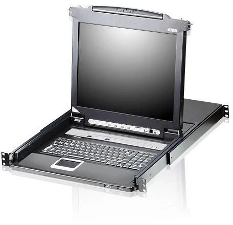 Aten KVM konsolės LCD KVM komutatorius ATEN CL5708M 43 cm, USB-PS/2, VGA, 8 prievadai, JAV išdėstymas
