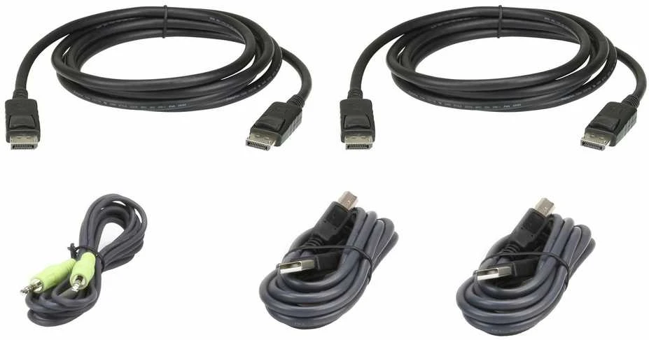 Aten KVM kabelių rinkinys su DisplayPort ir USB jungtimis