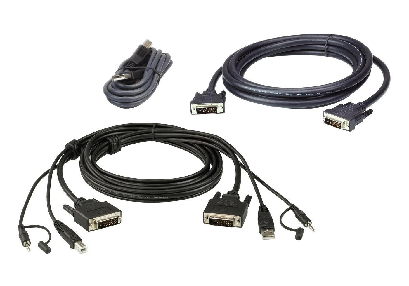 Aten KVM kabelių rinkinys su DVI ir USB jungtimis