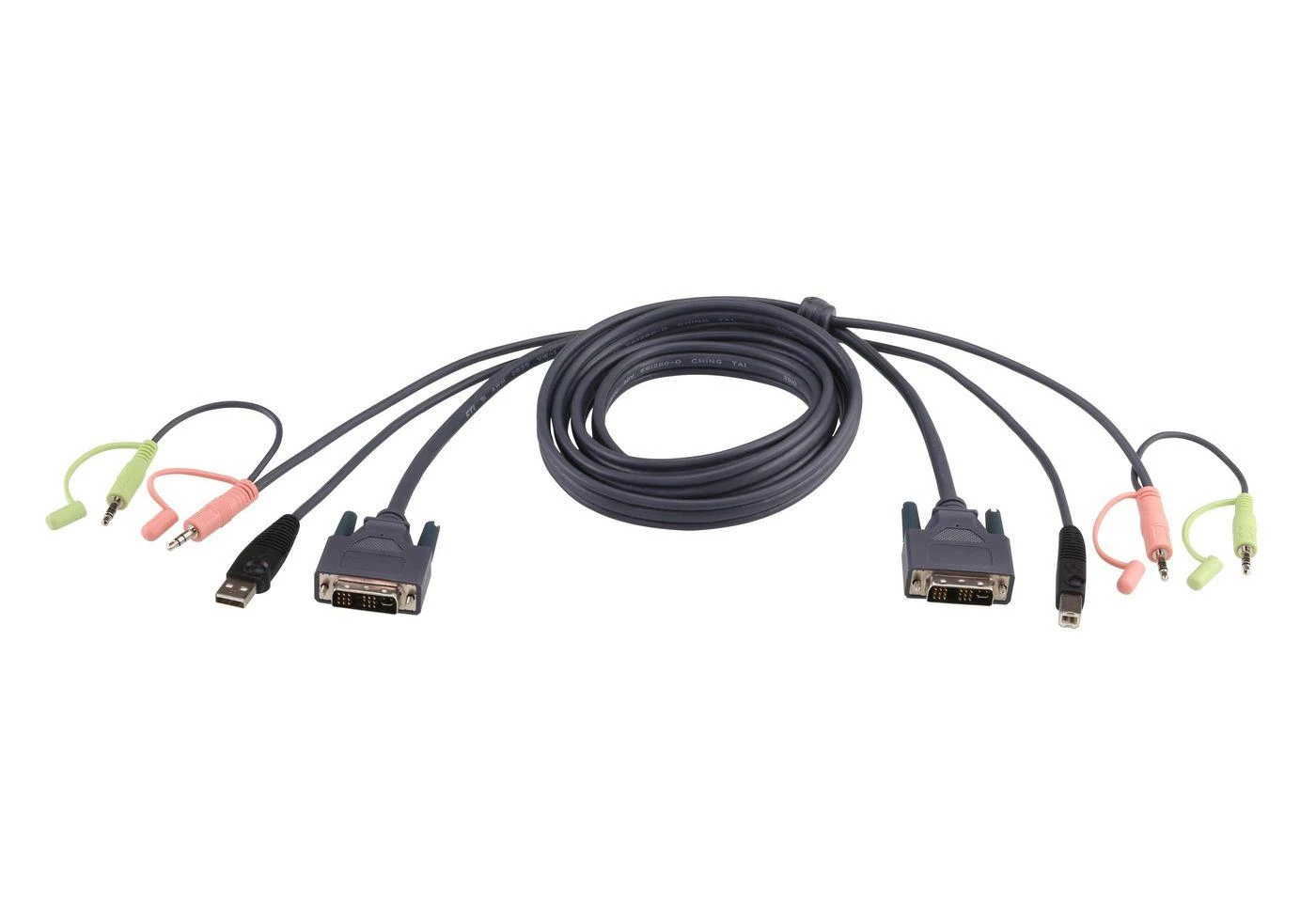 KVM kabelis ATEN 2L-7D03U su DVI, USB ir audio jungtimis