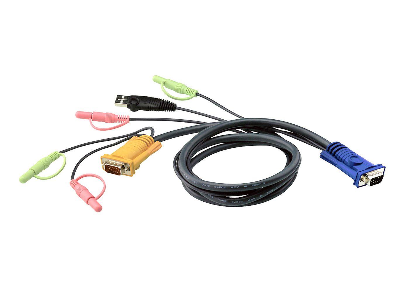 ATEN 2L-5303U ATEN KVM kabelis (HD15-SVGA, USB, USB, garsas) - 3 m