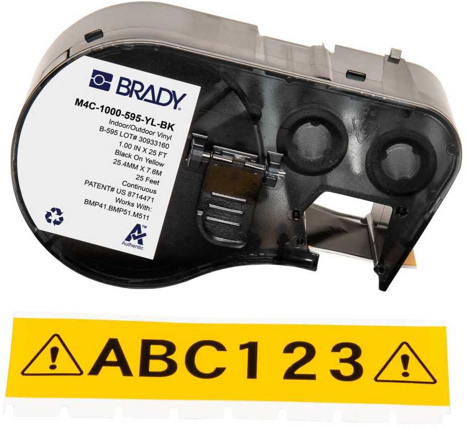 Brady Brady BMP41/BMP51/BMP53/M511 Label (M4C-1000-595-YL-BK)