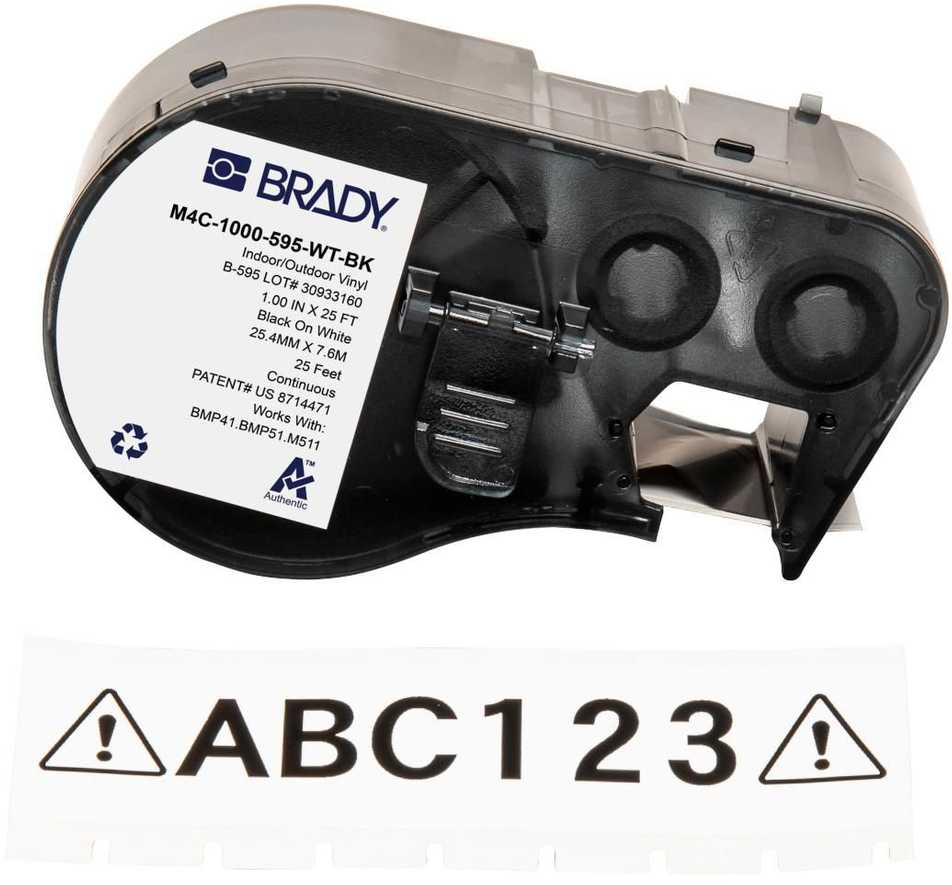 Brady Brady M4C-1000-595-WT-BK etykiet do nadruku Juodas, Baltas Samoprzylepne etykiety do drukowania