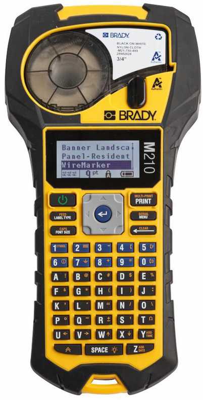 Spausdintuvas Brady M210, terminio perdavimo, 203 x 203 DPI, 10 mm/sek., belaidis, integruota baterija, ličio jonų (Li-Ion)