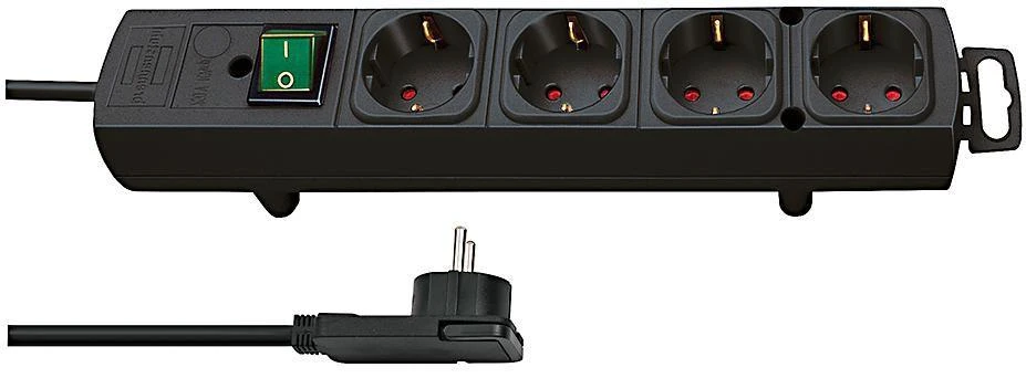 Brennenstuhl Comfort-Line Plus lizdų juostelė, 4 krypčių - juoda