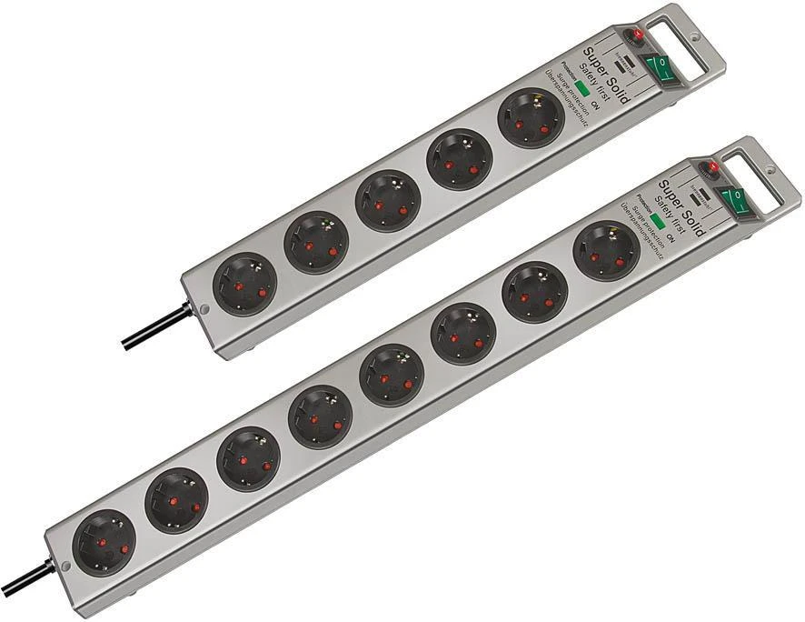 Brennenstuhl Super-Solid Line prailgintuvas - Viršįtampių apsauga - 8 - Sidabrinis 1153340318 / GT-656