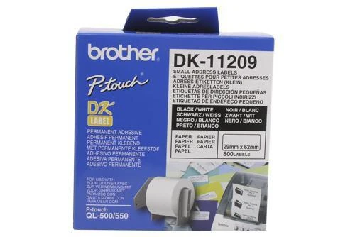 Brother Brolis | DK-11209 Mažos adresų etiketės | Baltas | DK | 29 mm x 62 mm