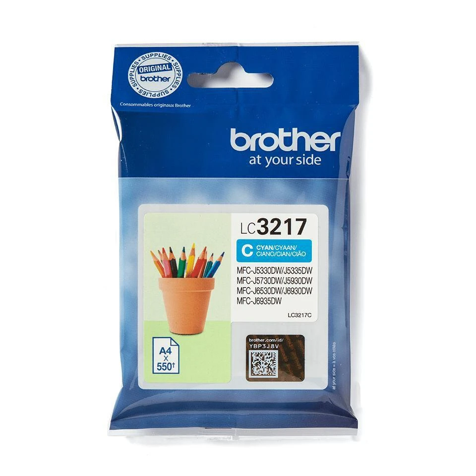 BROTHER LC3217C žydro rašalo kasetė, 550 psl.