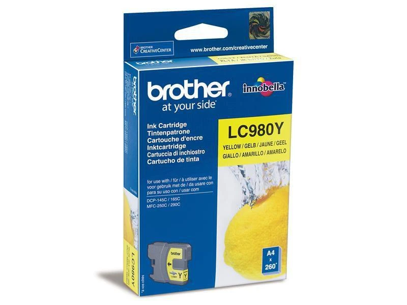 BROTHER LC-980Y TONERIS Geltonas 260P