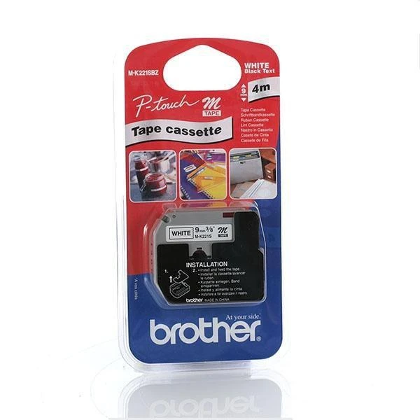 Brother P-touch M-K221SBZ;balta/juoda 4m (9 mm)