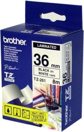 Brother taśma balta TZ-261 nadruk juoda