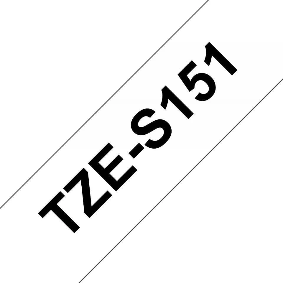 Brother TZe-S151 stipri lipni laminuota juosta Juodas ant Clear, TZe, 8 m, 2,4 cm