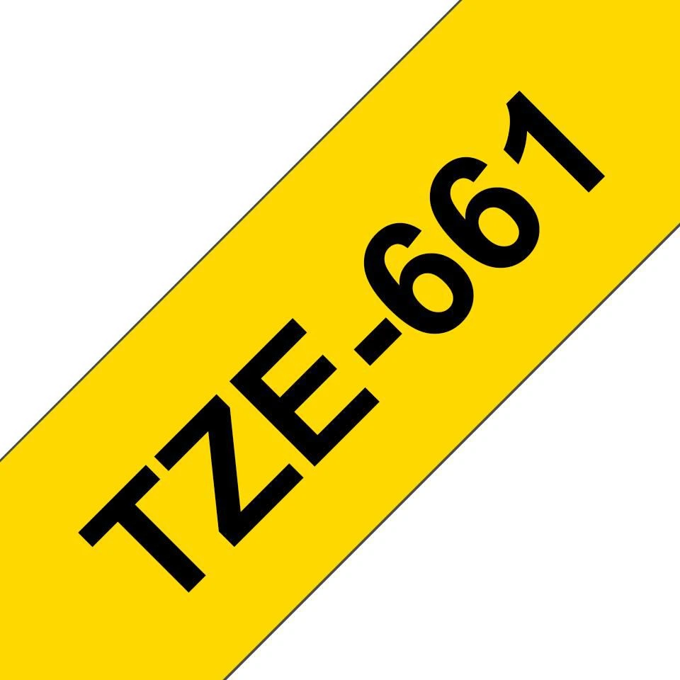 Brother | TZe-661 Laminated Tape | Juodas on Geltona | TZe | 8 m | 3.6 cm