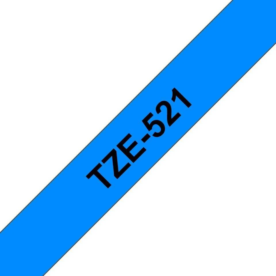 Brother TZe-521 etikečių juostelė Juoda ant mėlynos