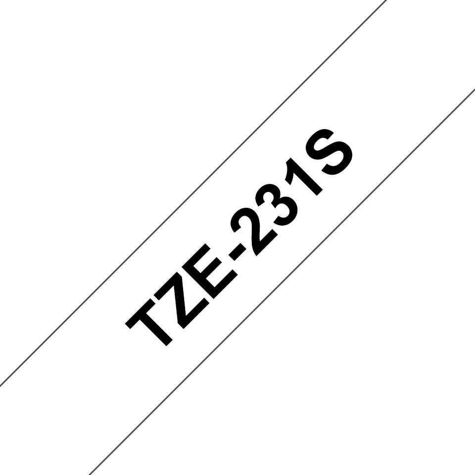 BROTHER TZE231S 12 Juodas ON Baltas