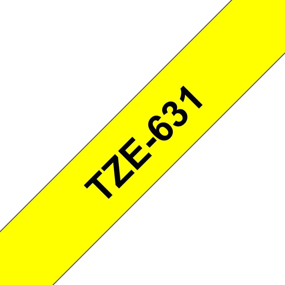 Brother | TZe-631 Laminated Tape | Juodas on Geltona | TZe | 8 m | 1.2 cm