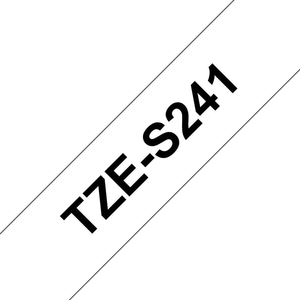 Brother | TZe-S241 Strong Adhesive Laminated Tape | Juodas on Baltas | TZe | 8 m | 1.8 cm
