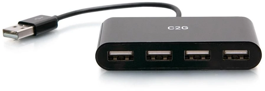 USB ŠAKOTUVAS C2G C2G 4 prievadų USB-A šakotuvas - Šakotukas - 4 x USB 2.0 - Stalinis