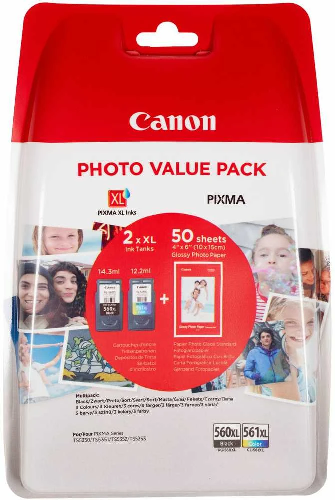 Canon CRG PG-560XL/CL-561XL (3712C008) Rašalinių kasečių komplektas, BK/CMY