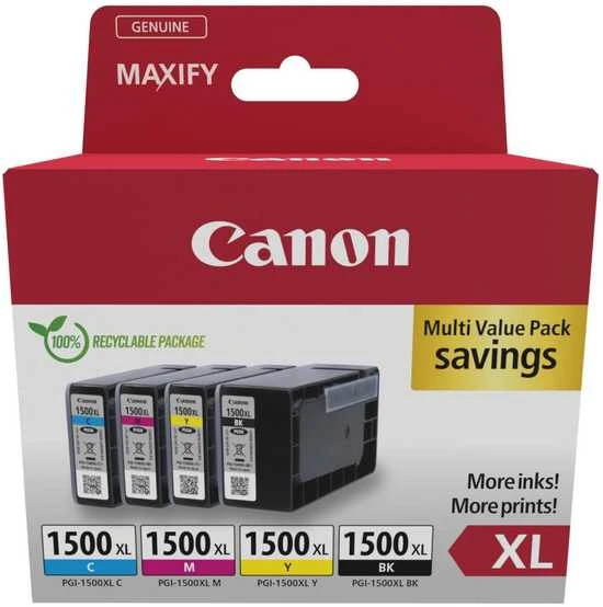 Canon PGI-1500XL C, M, Y, BK rašalo kasečių sudėtinė pakuotė
