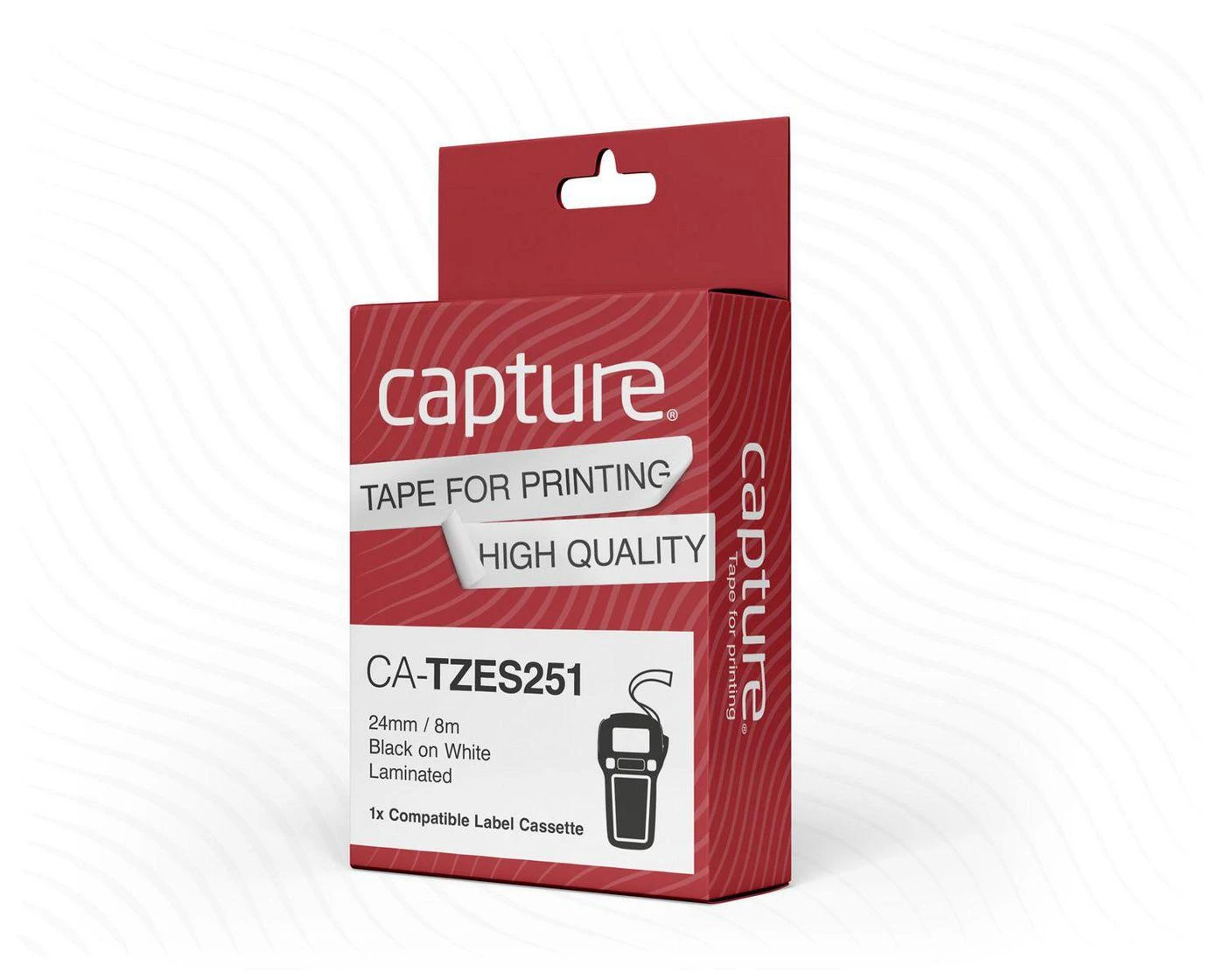 Capture 24mm x 8m Juodas on Baltas Max