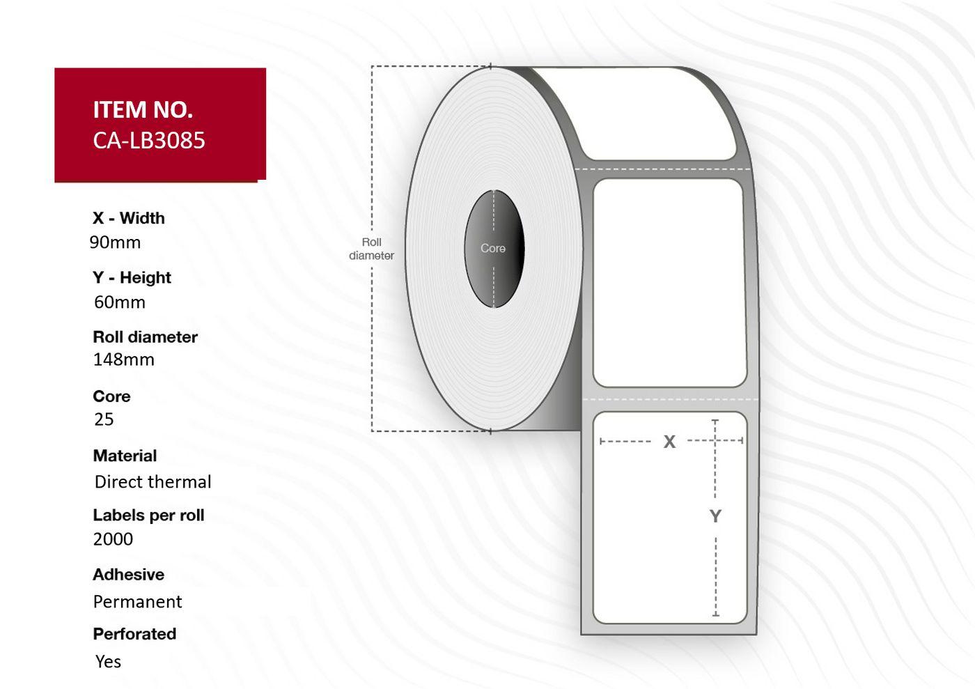 Capture Label 90x60, Core 25,