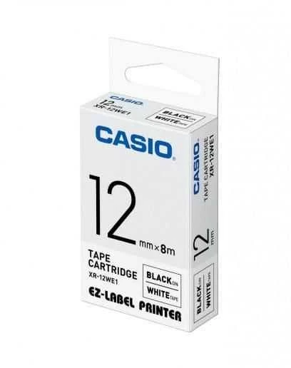 Casio XR-12 WE 12 mm juodas ant balto (XR12WE1)