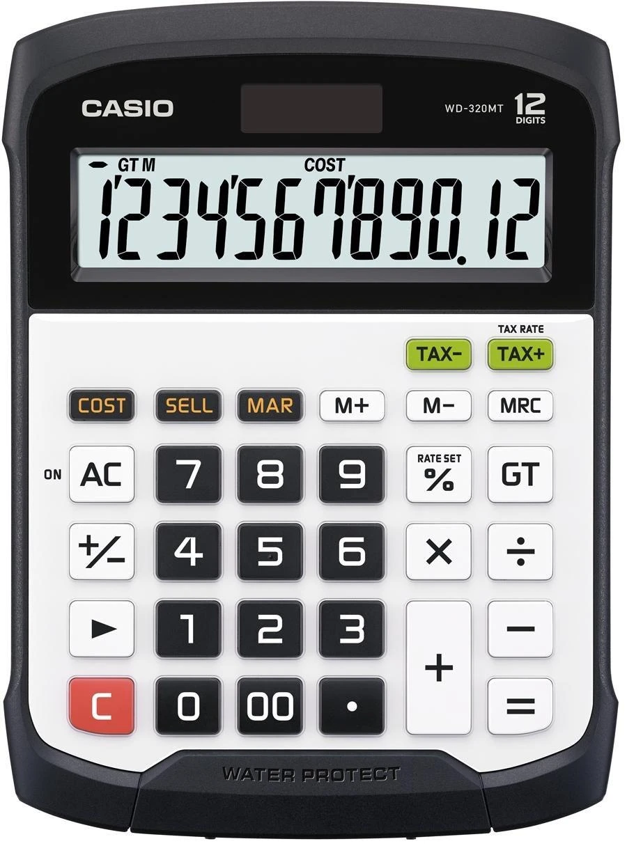 Casio WD-320MT skaičiuotuvas Desktopas Finansų skaičiuotuvas Juoda, Balta