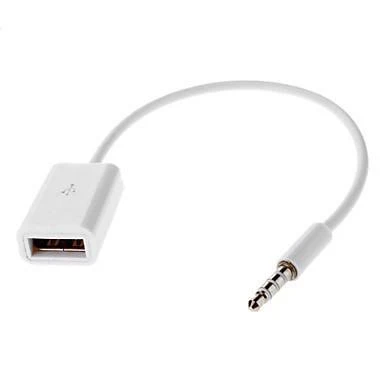 MicroConnect baltas USB-A į 3,5 mm adapteris
