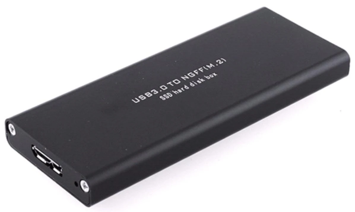 Juodas USB 3.0 M.2 SSD išorinis korpusas