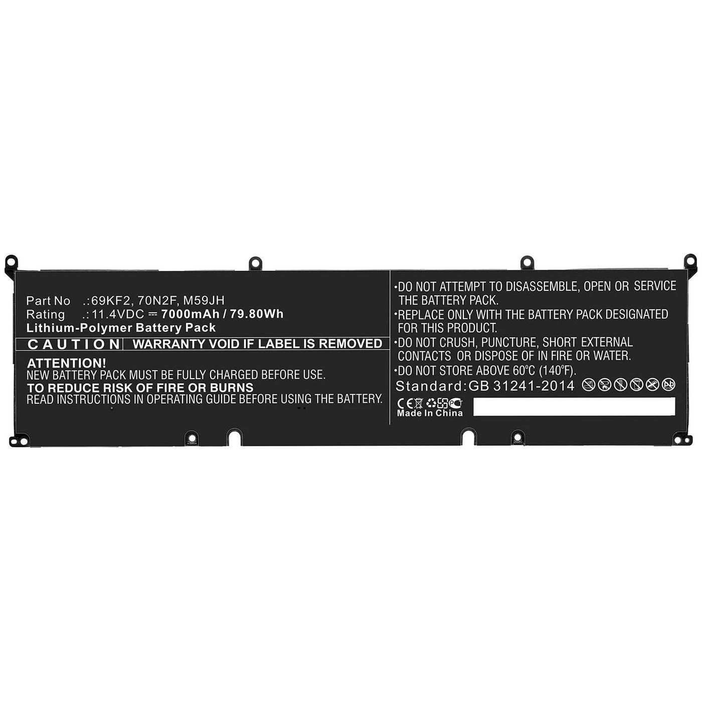 CoreParts do Dell 69.30Wh 11.55V 6000mAh - zamiennik