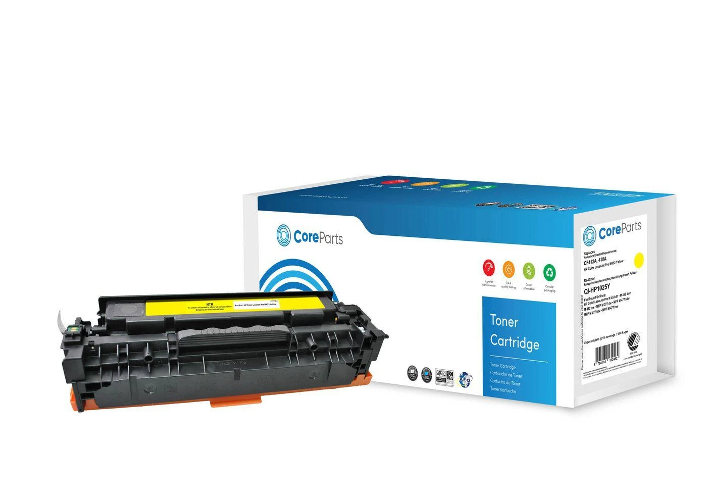 Coreparts Toneris Quality Imaging Geltonasis pakeitimas 410A (QI-HP1025Y)