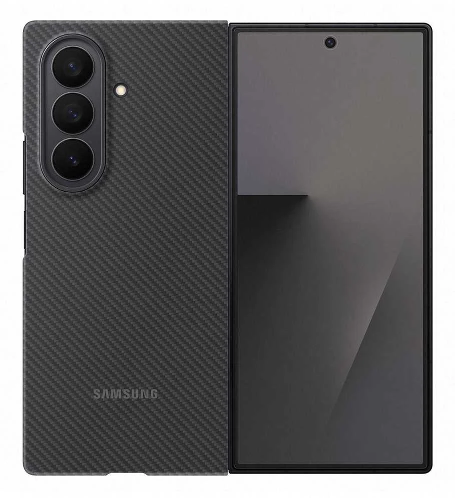 XF966SBEGWW anglies pluošto apsauginis dėklas Samsung Galaxy Fold7, Juodas