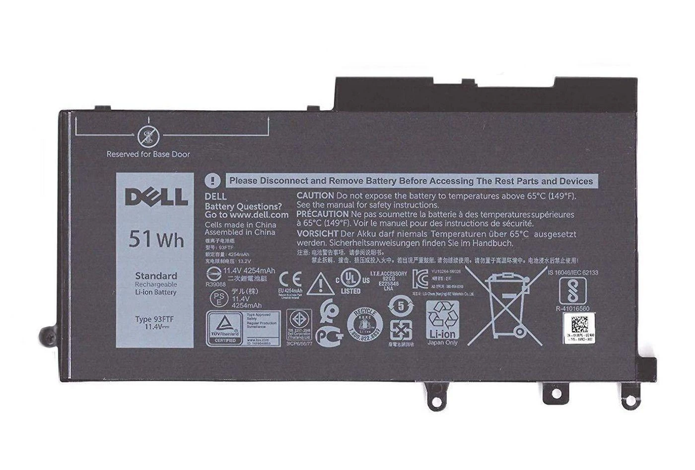 „Dell Baterija“ ličio jonų akumuliatorius, skirtas „Dell Latitude 5000“ 11,4 V 51 Wh (DJWGP)