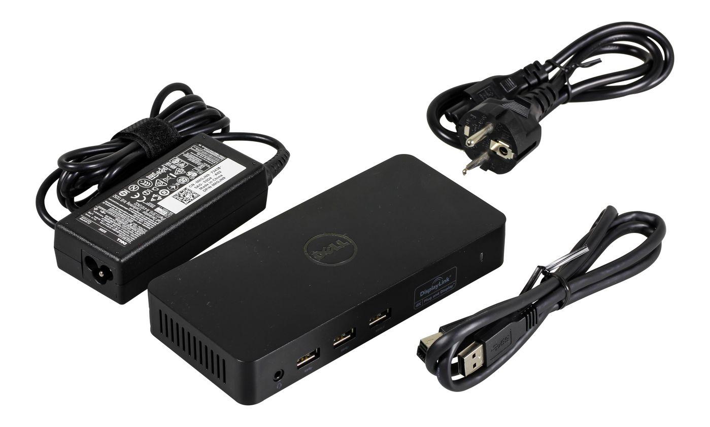 Dell D3100 - Docking - USB 3.0 (3.1 Gen 1) Type-A - 10,100,1000 Mbit/s - Juodas - Dell - AC