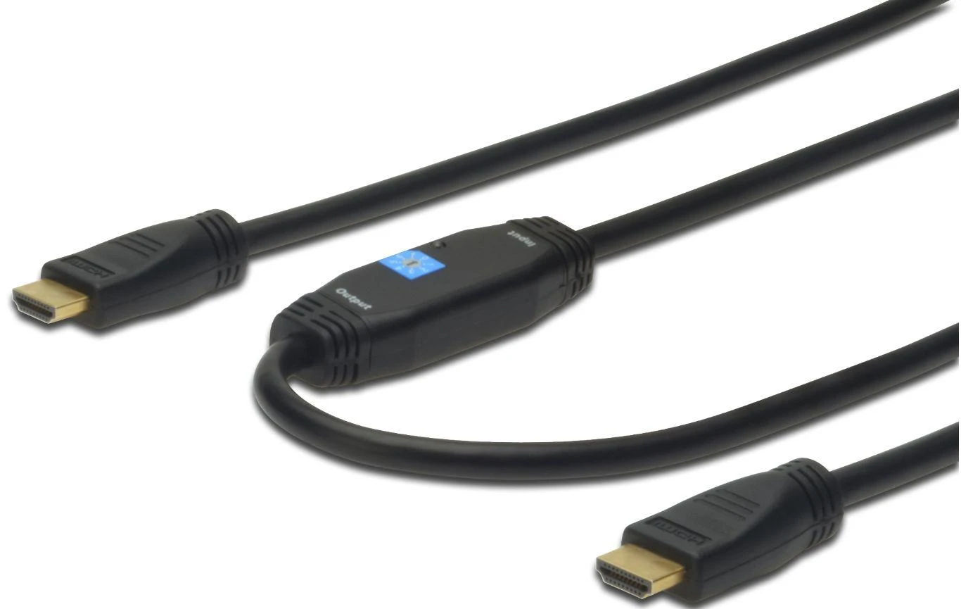 Assmann Electronic ASSMANN HDMI didelės spartos jungties kabelis tipas A w amp. M M 40.0m Full HD CE auksinis bl