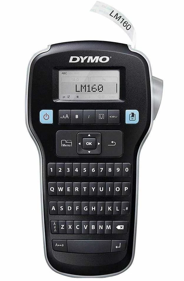 DYMO LabelManager 160 etikečių spausdintuvo pradinis rinkinys su 3 D1 etikečių juostos ritinėliais | Nešiojamasis etikečių spausdinimo aparatas | QWERTY klaviatūra | Idealiai tinka biurui ar namams