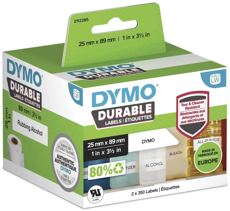 Dymo patvari daugiafunkcinė etiketė 25 mm x 89 mm